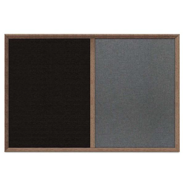 United Visual Products Enclosed Corkboard, 1 Door, 24"x36", 4" Fra, UV3422-BLACK-DBURGU UV3422-BLACK-DBURGU - main